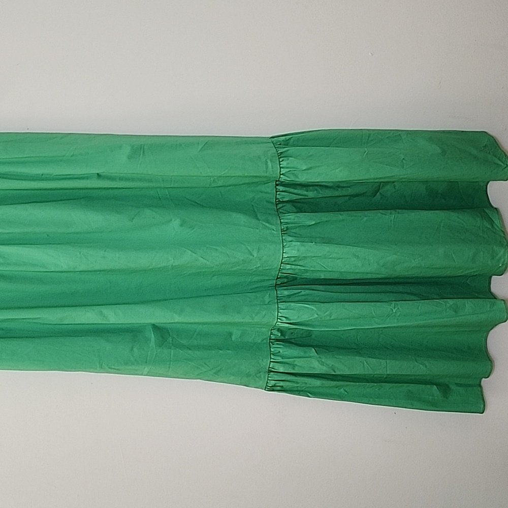 Maggie London Green  V- Neck Sleeveless Solid Maxi  Dress Sz 8 - Picture 5 of 16